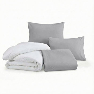 Ameha Duvet 13.5 Tog With Silver Duvet Cover & Matching Pillowcases, Breathable, Bedding Set, Double 200X200Cm - image 1