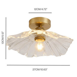 Emitto Ceiling Light Flower Clear Glass Fixture Chandelier Flush Mount 2 Pcs - thumbnail 4
