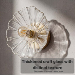 Emitto Ceiling Light Flower Clear Glass Fixture Chandelier Flush Mount 2 Pcs - thumbnail 6