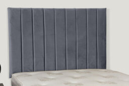 "Empire Beds Portland 36"" Height Headboard In Steel Plush Velvet Fabric For Super Kingsize Beds"