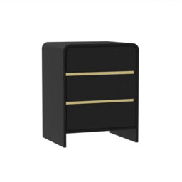 Melody Maison Pair Of Black 3 Drawer Bedside Tables - Meridian Black Range - thumbnail 6