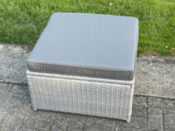 Fimous Light Grey Outdoor Rattan Garden Furniture Set Lounge Sofa Set 2 Coffee Table Big Footstool - thumbnail 5