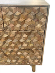 Buttercup Farm Geometric 2+2 Drawer Chest Of Drawer - Mango Wood - L45 X W90 X H96 Cm - Mango Light Finish - thumbnail 4