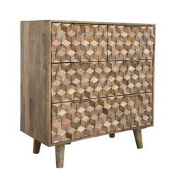 Buttercup Farm Geometric 2+2 Drawer Chest Of Drawer - Mango Wood - L45 X W90 X H96 Cm - Mango Light Finish - thumbnail 3