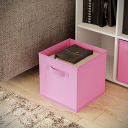 Urbn-Living Oak, Light Pink - Wide 7-Cube Bookcase With Drawers - thumbnail 4