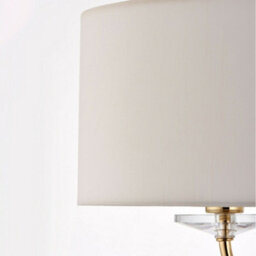 Standing Floor & Table Lamp Set Brass Crystal & Vintage White Shade Twin Light - thumbnail 4