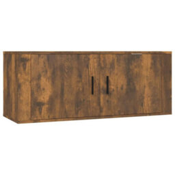 Berkfield Classic 8 Piece Tv Cabinet Set Smoked Oak Engineered Wood - thumbnail 4