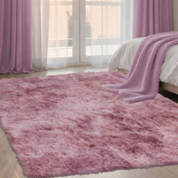 Aspire Homeware Non Slip Tie Dye Pink Shaggy Rug Soft Fluffy Washable, Living Area And Bedroom Rug, (L)170Cm X (W)120Cm - thumbnail 6