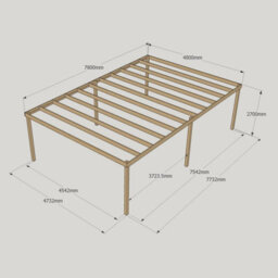 Rutland County Garden Furniture Garden Pergola 6 Posts - Wood - L480 X W780 X H270 Cm - Light Green - thumbnail 6