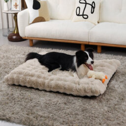 Bingopaw 105Cm Dog Bed Pet Calming Cushion Mat Washable Soft Warm Plush Mattress, Khaki Beige - thumbnail 8