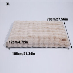 Bingopaw 105Cm Dog Bed Pet Calming Cushion Mat Washable Soft Warm Plush Mattress, Khaki Beige - thumbnail 2