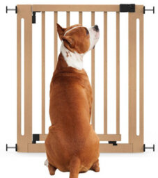 Bettacare Wooden Elegance Dog Gate, Natural, 79Cm - 87Cm, Pressure Fit Pet Gate, 57Cm Extra Wide Doorway, Easy Installation