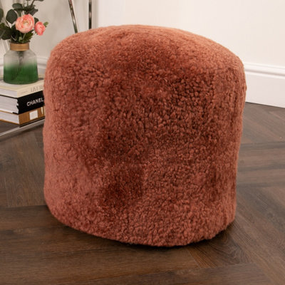 Native Natural Short Pile Sheepskin Pouf - Cover Only