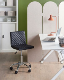 Beliani Desk Chair Orlando Faux Leather Black - thumbnail 2