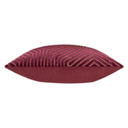 Paoletti Evoke Cut Velvet Cushion Cover, Burgundy, 55 X 55Cm - thumbnail 3