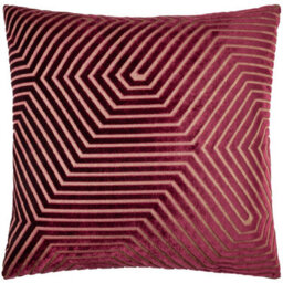 Paoletti Evoke Cut Velvet Cushion Cover, Burgundy, 55 X 55Cm