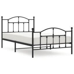 Berkfield Metal Bed Frame With Headboard And Footboard Black 100X200 Cm - thumbnail 2