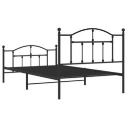 Berkfield Metal Bed Frame With Headboard And Footboard Black 100X200 Cm - thumbnail 7