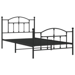 Berkfield Metal Bed Frame With Headboard And Footboard Black 100X200 Cm - thumbnail 4