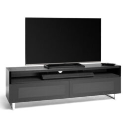 "Avf Panorama 1.6M Tv Stand - Reversible Walnut Or Black Top - Soundbar Shelf - For Tvs Up To 80""" - thumbnail 6