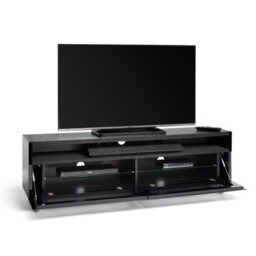 "Avf Panorama 1.6M Tv Stand - Reversible Walnut Or Black Top - Soundbar Shelf - For Tvs Up To 80""" - thumbnail 7