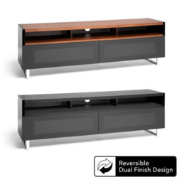"Avf Panorama 1.6M Tv Stand - Reversible Walnut Or Black Top - Soundbar Shelf - For Tvs Up To 80"""