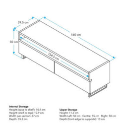 "Avf Panorama 1.6M Tv Stand - Reversible Walnut Or Black Top - Soundbar Shelf - For Tvs Up To 80""" - thumbnail 8