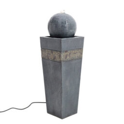 Breeins Elegant Trapezoidal Pedestal Water Fountain With Mosaic Accent, Decoration For Patio, Garden, Living Room - thumbnail 3