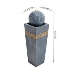Breeins Elegant Trapezoidal Pedestal Water Fountain With Mosaic Accent, Decoration For Patio, Garden, Living Room - thumbnail 8