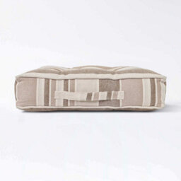 Homescapes Morocco Striped Cotton Floor Cushion Beige - thumbnail 5
