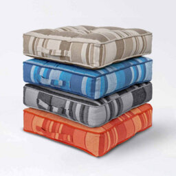Homescapes Morocco Striped Cotton Floor Cushion Beige - thumbnail 6