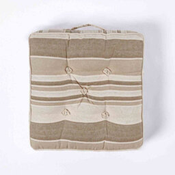 Homescapes Morocco Striped Cotton Floor Cushion Beige - thumbnail 3