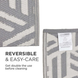 Homescapes Luna Geometric White & Grey Outdoor Rug, 240 X 300 Cm - thumbnail 6