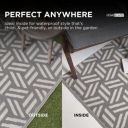 Homescapes Luna Geometric White & Grey Outdoor Rug, 240 X 300 Cm - thumbnail 5