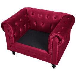 Beliani Armchair Chesterfield Velvet Burgundy - thumbnail 7