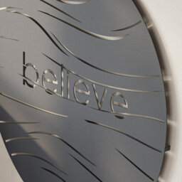 Decortie Believe Modern Metal Wall Art Home Decorative Ornament, Black - thumbnail 4