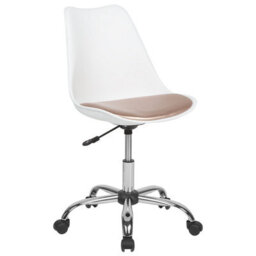 Beliani Desk Chair Dakota Faux Leather Pink
