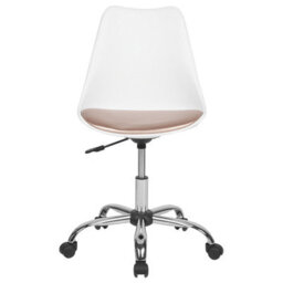 Beliani Desk Chair Dakota Faux Leather Pink - thumbnail 4