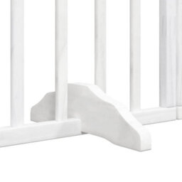 Walplus White Dog Gate With Door Foldable 6 Panels 480 Cm Poplar Wood 5 Panels + 1 Door Panel - thumbnail 6