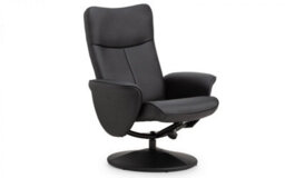iLikeStores Black Leather Recliner And Stool - thumbnail 3