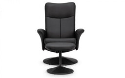 iLikeStores Black Leather Recliner And Stool - thumbnail 2
