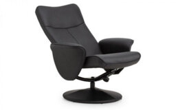 iLikeStores Black Leather Recliner And Stool - thumbnail 5