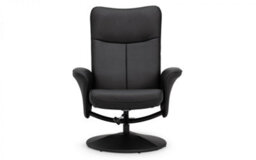 iLikeStores Black Leather Recliner And Stool - thumbnail 4