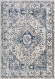 Livabliss Jolie-Vintage Grey Blue Brown Black Traditional Boho Living Dining Bedroom Rug 200 X 275 Cm Easy Care, Non Shedding