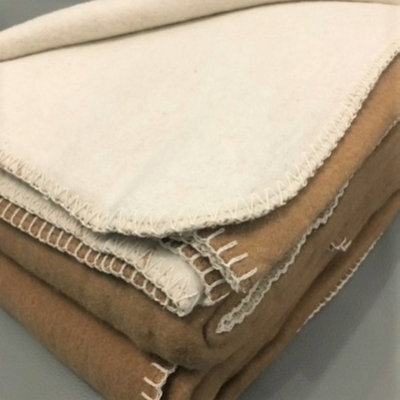 Just So Home Cotton Rich Reversible Blanket (Caramel/cream Single) - image 1