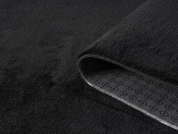 Comfy Washable Low Pile Living Room Area Rug - Anti-Slip Felt Backing Black 60Cm X 200Cm - thumbnail 3
