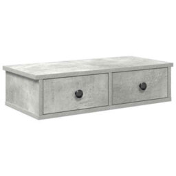 Walplus Wall Shelf With Drawers Concrete Grey 60X28X15 Cm Engineered Wood - thumbnail 2
