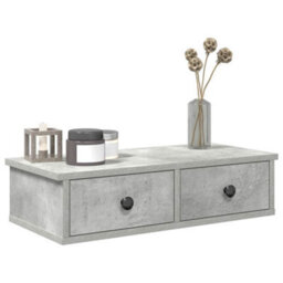 Walplus Wall Shelf With Drawers Concrete Grey 60X28X15 Cm Engineered Wood - thumbnail 1