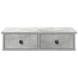 Walplus Wall Shelf With Drawers Concrete Grey 60X28X15 Cm Engineered Wood - thumbnail 4