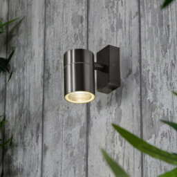 Litecraft Kenn Stainless Steel Outdoor Wall Light - thumbnail 1